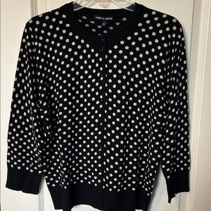 Cable & Gauge Polka Dot Cardigan, XL